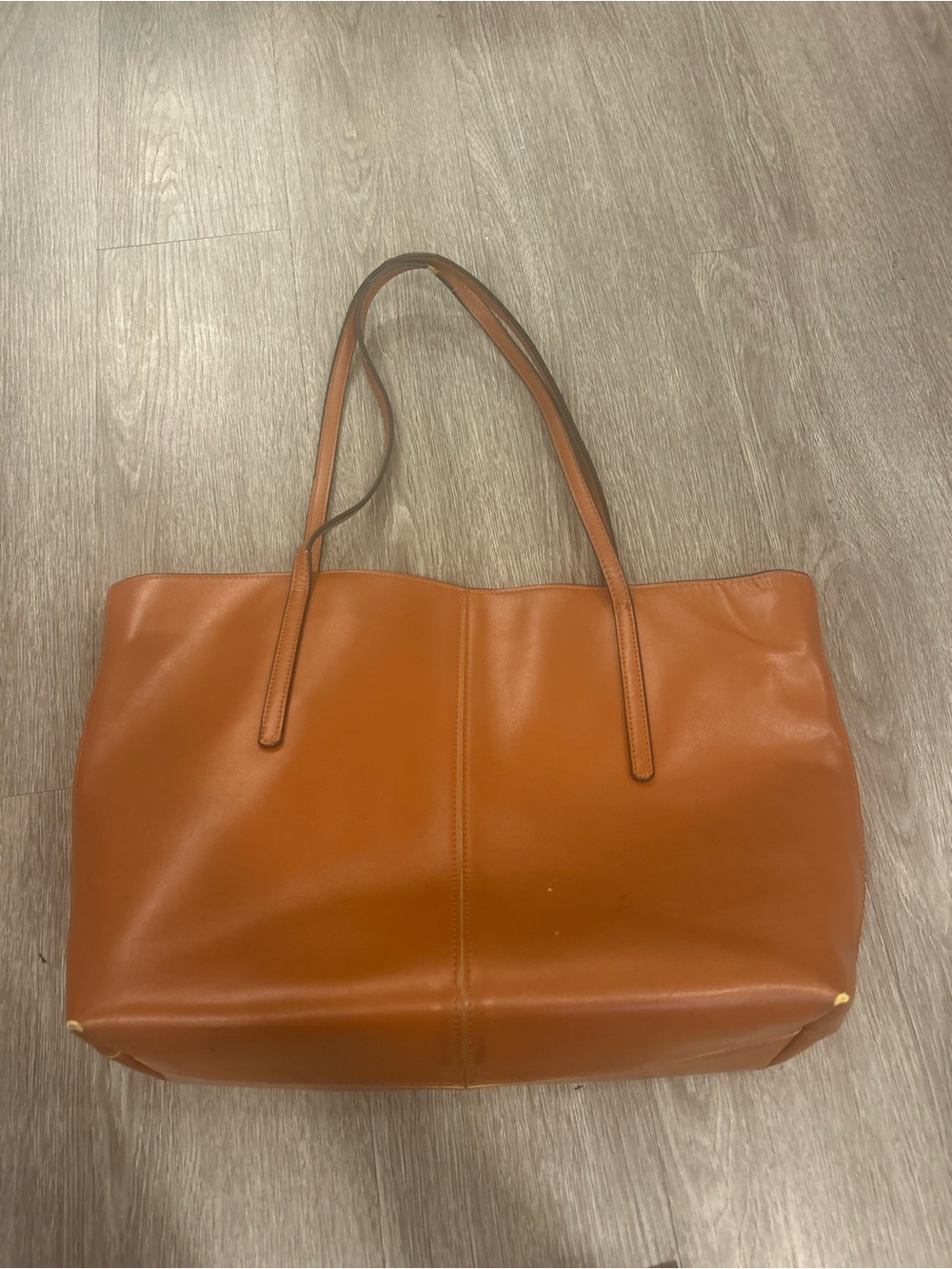 Everyday Leather Tote in Cognac Brown